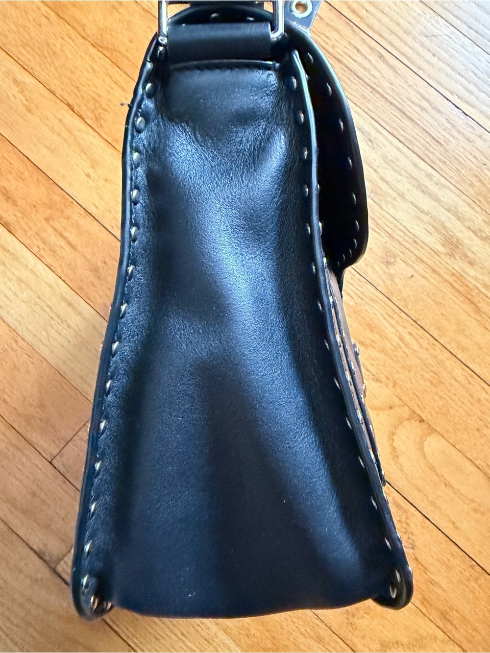 Rebecca Minkoff Black Studded Leather Crossbody Bag - Picture 4 of 8
